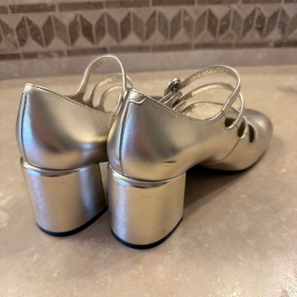Jeffrey Campbell 💥 Metallic Gold Mary Jane Heels - Picture 4 of 11
